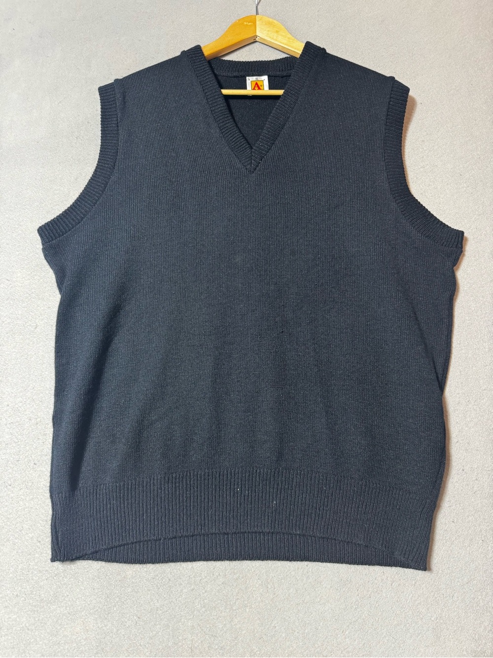 Men's Black V-Neck Knit Vest